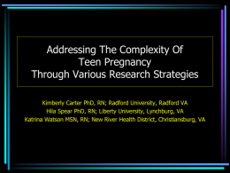 Correlates of Intentional and Unintentional Pregnancy in a