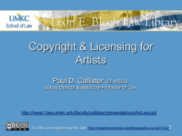 Copyright & Licensing for Artists: An Effort Towards Best