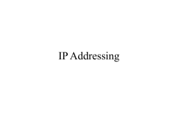 IP Addressing - Engineering and Technology IUPUI