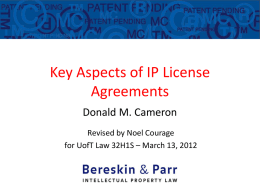Key Aspects of IP License Agreements