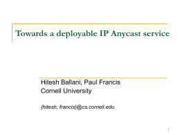 Towards a deployable IP Anycast service
