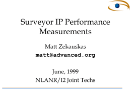 IP Performance Measurements using Surveyor