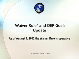 DEP Waiver of Department Rules (N.J.A.C. 7:1B)