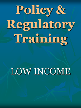 Policy & Regulatory Training