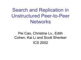 Search and Replication in Unstructured Peer-to