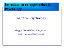 Cognitive Approach in Psychology