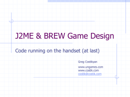 J2ME & BREW Game Design