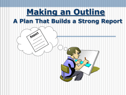 Making an Outline - Santee School District