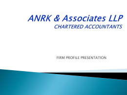 ANRK & Associates LLP CHARTERED ACCOUNTANTS