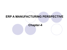ERP A MANUFACTURING PERSPECTIVE