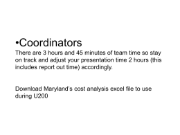 Coordinator alert-again, a few slides have changed a
