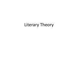 Literary Theory - School of English and American Studies
