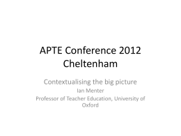 APTE Conference 2012 Cheltenham