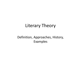 11 Literary Theory - SEAS - School of English and American