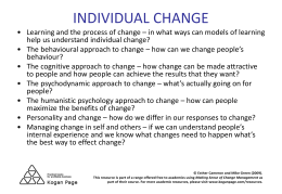 Slides for Kogan Page Making Sense of Change Management