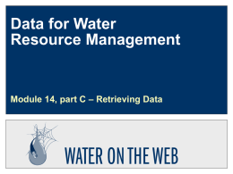 Mod14-C Data for Water Resource Management