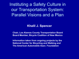 Instituting a Safety Culture in our Transportation System