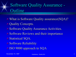 Software Quality Assurance - E