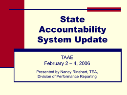 TAAE Powerpoint slides Feb 2