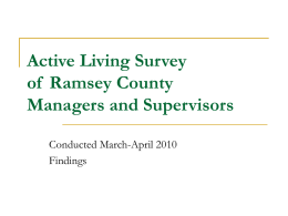 Active Living Survey Ramsey County Managers and Supervisors