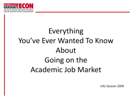 Academic Job Market - Nc State University