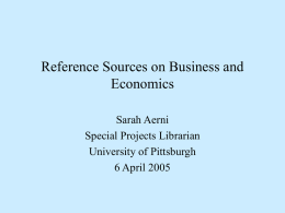 Reference Sources on Business and Economics