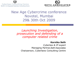 New Age Cybercrime conference Novotel, Mumbai 29& 30th Oct