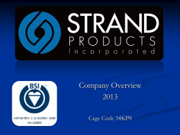 Company Overview - Strand Products