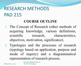 RESEARCH METHODS PAD 215 - Federal Polytechnic, Oko