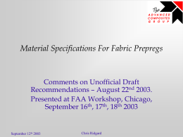 Material Specification For Fabric Prepregs