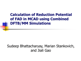 Calculation of Reduction potential of FAD in MCAD