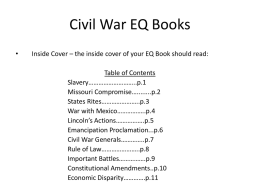 Civil War EQ Books - Mr. Carter's United States History Class