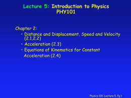 Physics 101: Lecture 1 Notes