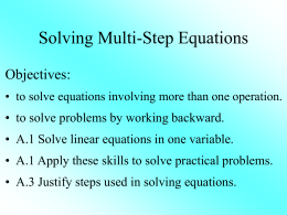 3-3 Solving Multi