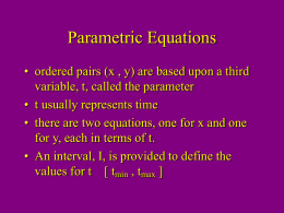 Parametric Equations - Pleasanton Unified School District
