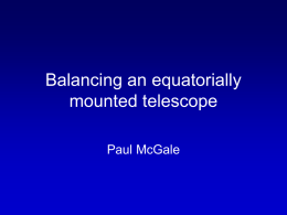 Balancing an equatorially mounted telescope