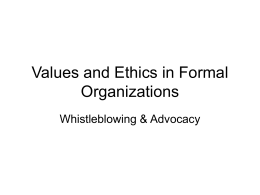 Ethics in Formal Organizations