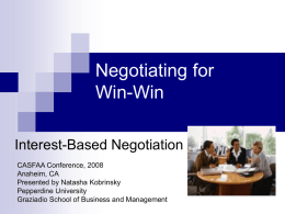 Interest-Based Negotiation