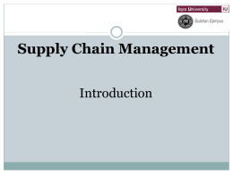 SCM421 Supply Chain Management