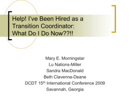 Help! I’ve Been Hired as a Transition Coordinator: What