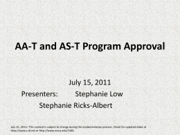 Friday - AA-T and AS-T Program Approval