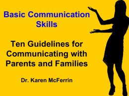 Ten Guidelines for Communicating with Parents and Families