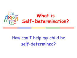 Self Determination Introduction For Parents