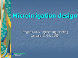 Micro Irrigation Design Method