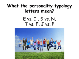 What the personality typology letters mean?