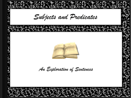 Simple Subjects and Simple Predicates