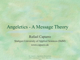 Angeletics - A Message Theory