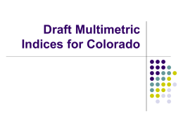 Draft Multimetric Indices for Colorado