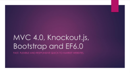 MVC 4.0, Knockout.js, Bootstrap and EF6.0