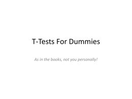 T-Tests For Dummies